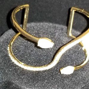 INC Gold Bracelet with Crystals & Opal-ish Stones